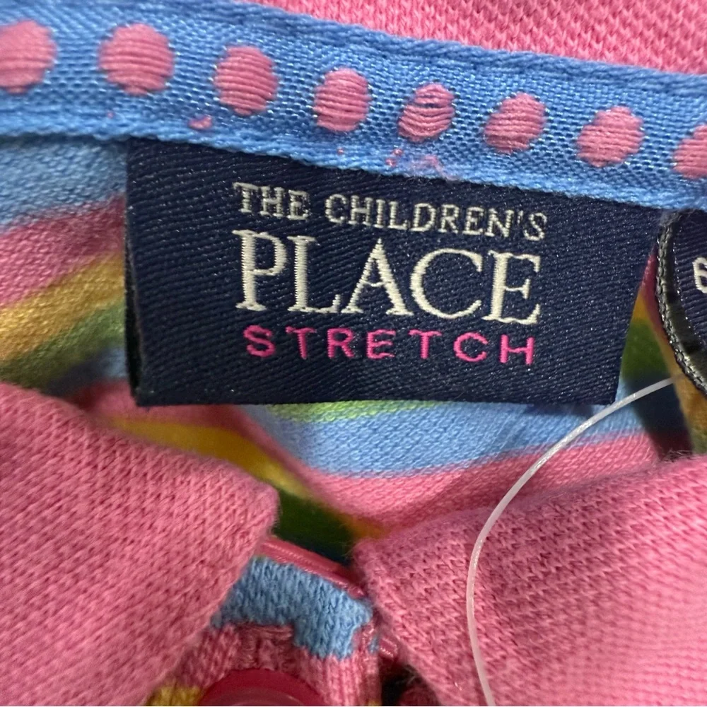 Y2K NWT The Children's Place Rainbow Striped Dress with Pink Accents Size 6-9 Mo